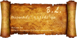 Buzeskó Liliána névjegykártya